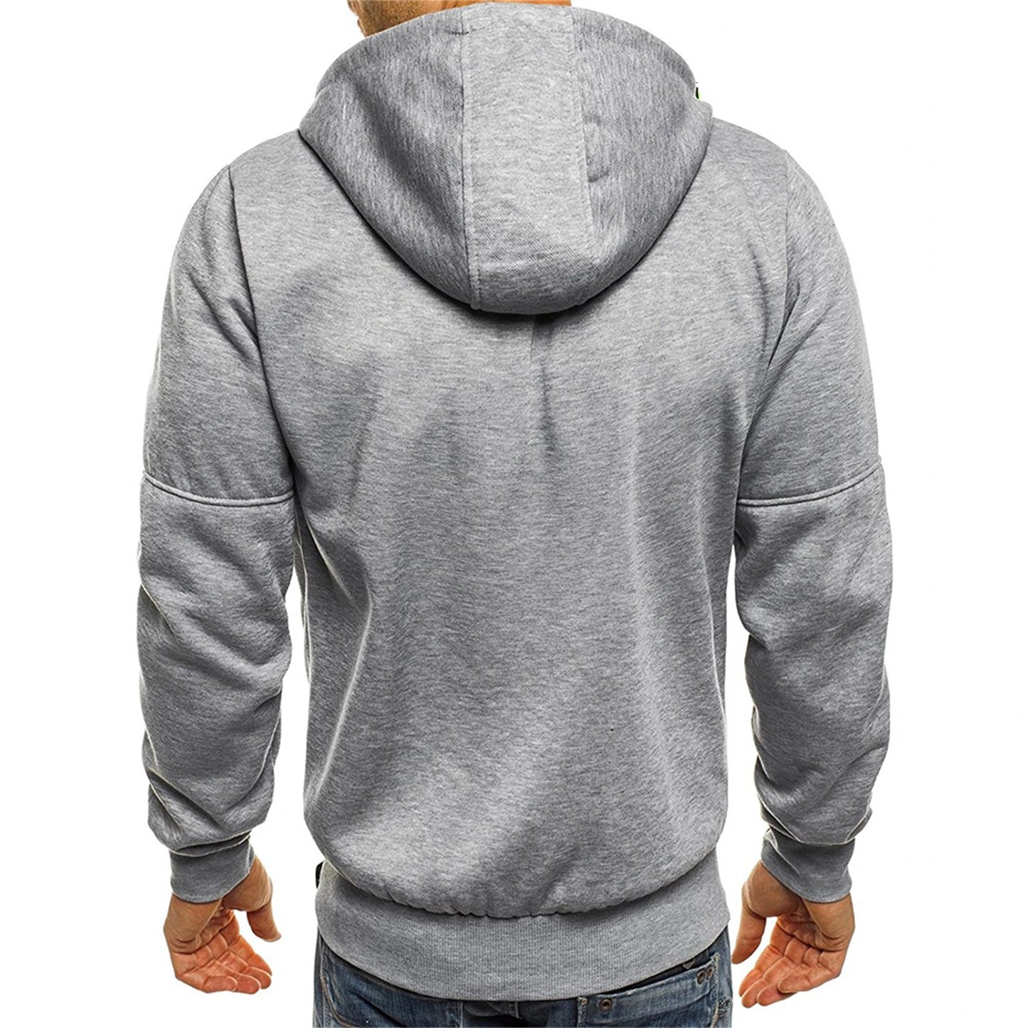 Giacca Con Cappuccio Da Uomo Tinta Unita Felpa A Maniche Lunghe Cerniera Sportiva Palestra Primavera Autunno