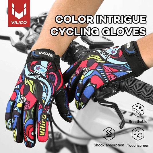 Guanti da Equitazione Vilico con Graffiti Colorati Antiscivolo e Traspiranti per Corsa Pesca e Sport all Aperto