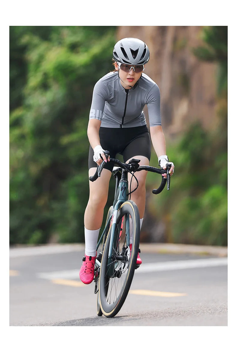 Maglia Ciclismo Da Donna Maniche Corte Estiva Quick Dry MTB Con Tasche Jersey Abbigliamento Da Ciclismo