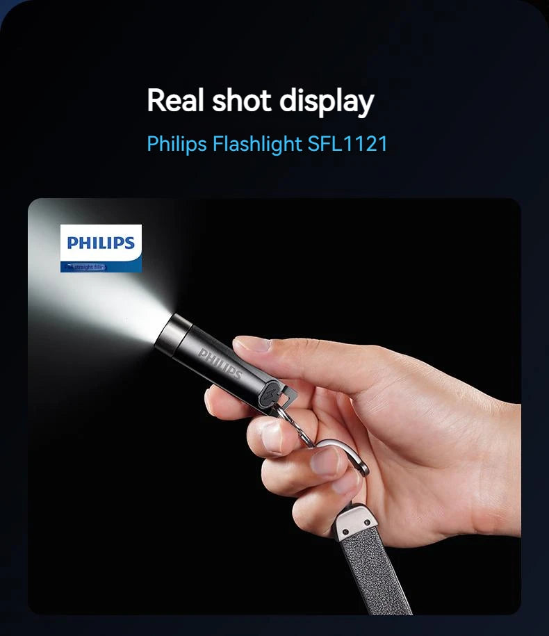 Philips Mini Torcia SFL1121 Alta Intensità Ultraluminosa Ricaricabile Portatile Autodifesa Emergenza Esterna 200 Metri