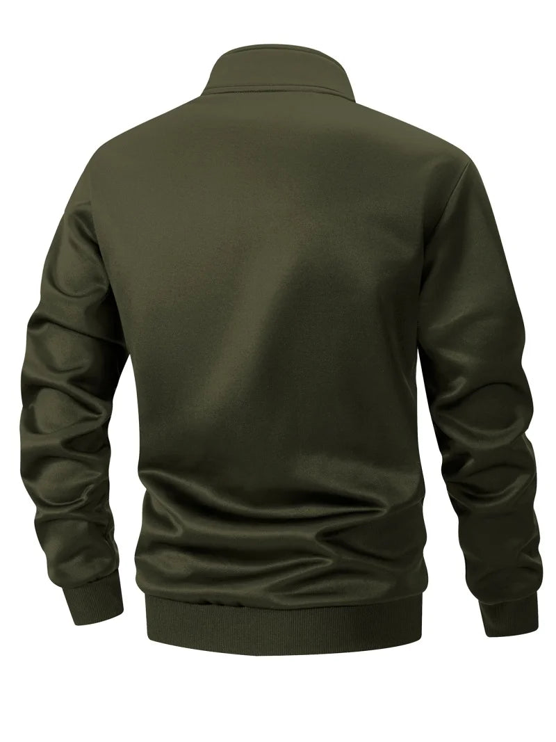 Giacca Sportiva Patchwork Colorblock Da Uomo Con Tasca Kanga Autunno Inverno Foderata In Pile Calda Con Cerniera