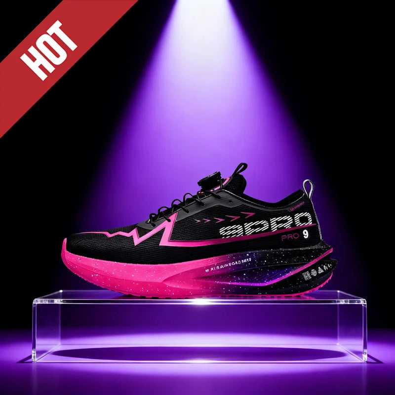 Scarpe Da Corsa Fluorescenti Con Piastra In Carbonio Per Maratona Leggere Traspiranti Antiscivolo Uomo Donna