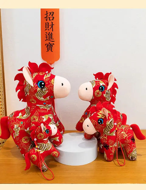 Mascotte Di Capodanno Cavallo Di Peluche 15 20 cm Panno Cavallo Decorazione Per La Famiglia Atmosfera Per Le Vacanze