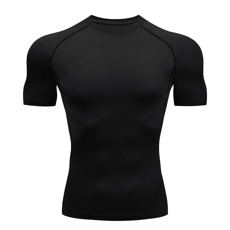 Maglietta Uomo Compressionata Da Corsa A Maniche Corte Per Allenamento Fitness E Jogging Rashguard Ad Asciugatura Rapida