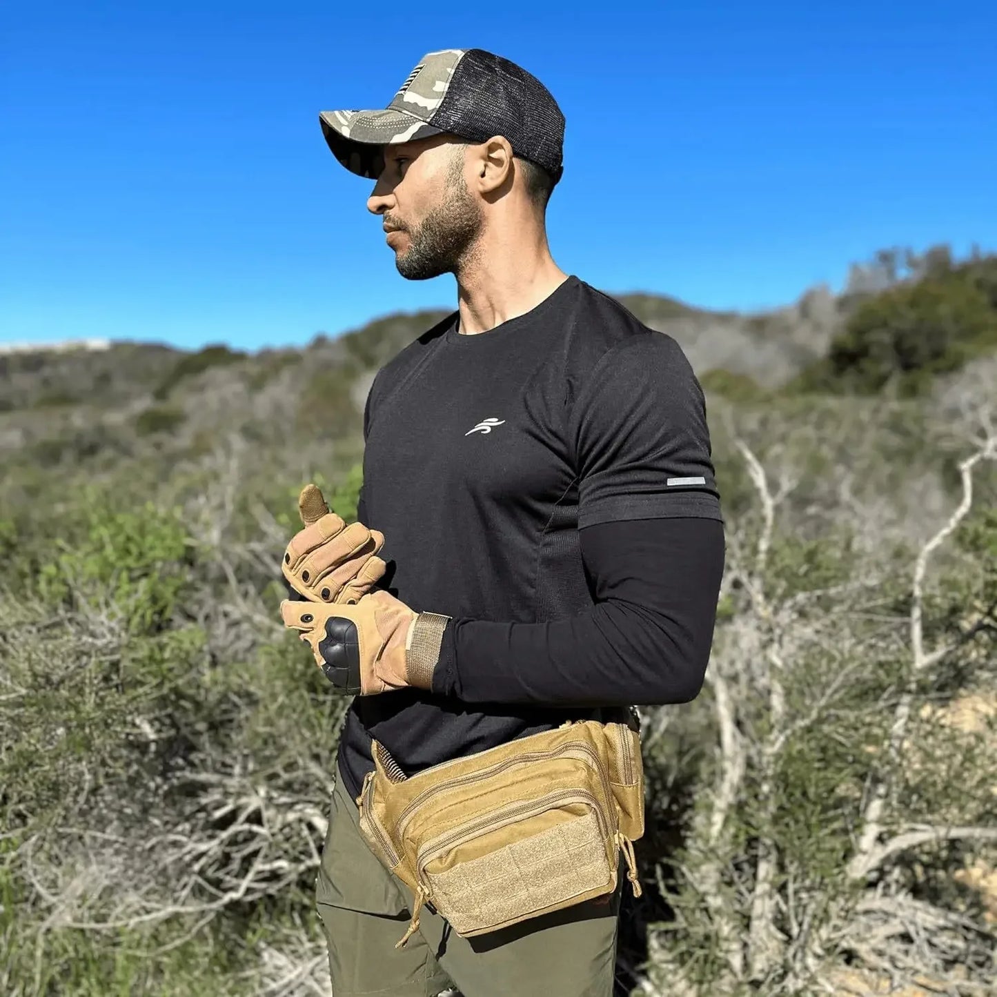 Marsupio Tattico Multifunzionale Unisex in Nylon Borsa a Tracolla per Escursionismo ad Alta Capacità