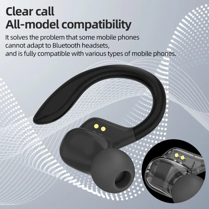 Otemkay SP16 Auricolari Wireless Sportivi Con Ganci Per Orecchie, Audio Dinamico, Microfono Integrato, Ideali Per Corsa