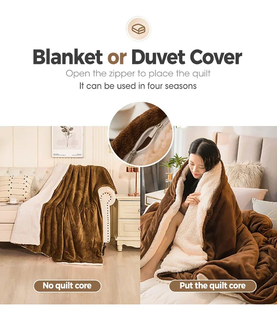 Coperta Riscaldata In Lana Portatile Doppia Faccia Antipilling Queen Letto Invernale Per Campeggio
