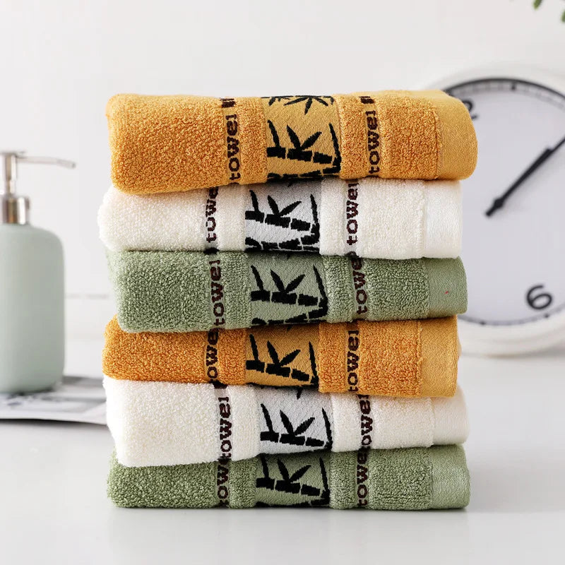 Set Di 3 Asciugamani Da Bagno In Fibra Di Bambù Verde 34x74cm E 70x140cm Per Viso E Mani