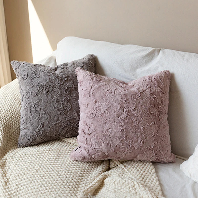 Fodera Per Cuscino Invernale In Peluche Morbida Quadrata 45x45 Cm Decorativa Per Soggiorno