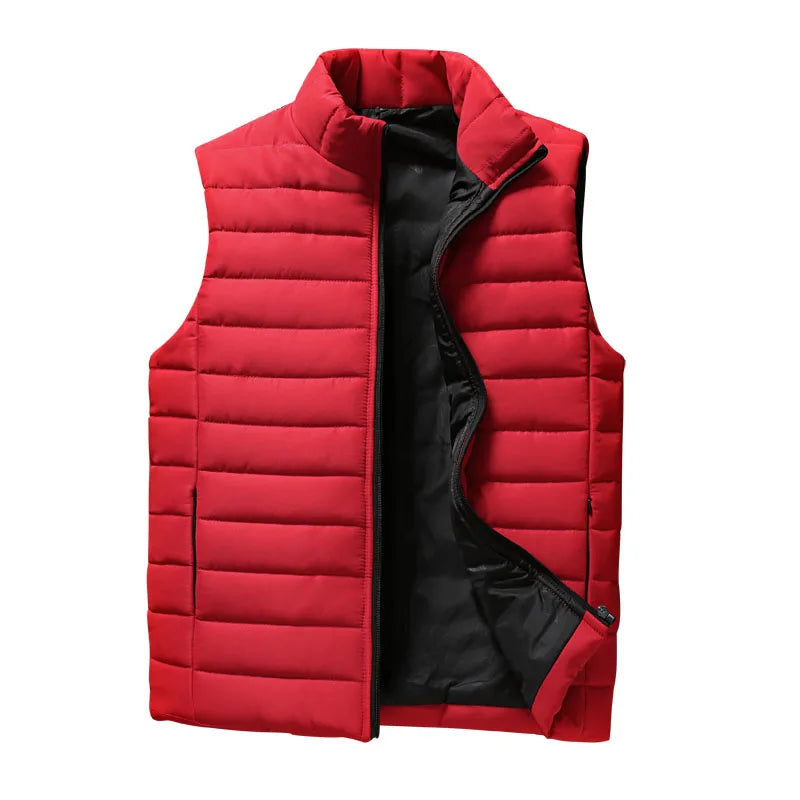 Gilet Da Uomo Impermeabile Con Cerniera Inverno Caldo Senza Maniche Collare Coreano Cappotto Autunnale Di Marca Casual