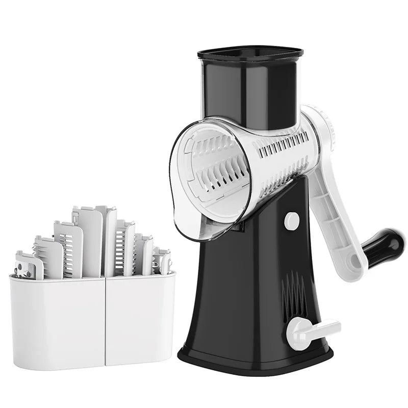 LMETJMA 5 In 1 Grattugia Rotante Per Formaggio Verdura Mandolino Julienne Affettatrice Waffle Cutter Noci Chopper JT247