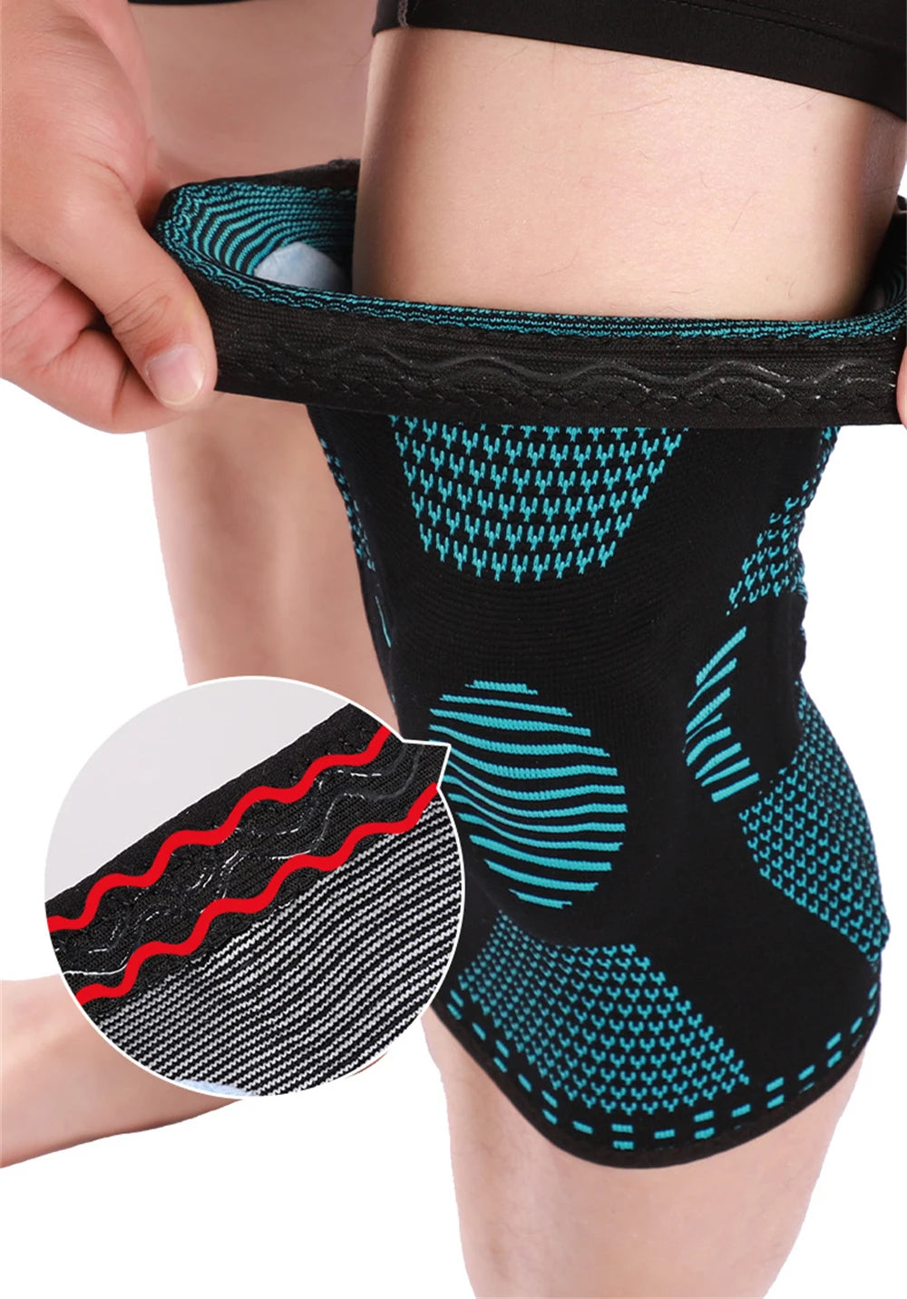 Ginocchiera Protezione Rotula In Silicone Per Atleti Sportivi Compressione Supporto Per Basket