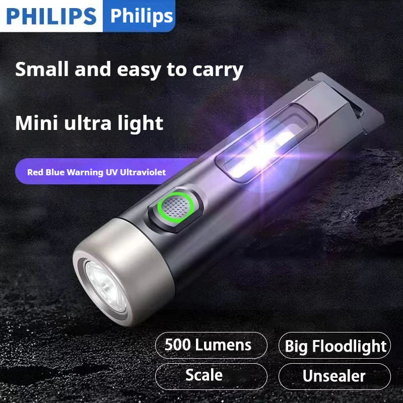 Philips Mini Torcia SFL1121 Alta Intensità Ultraluminosa Ricaricabile Portatile Autodifesa Emergenza Esterna 200 Metri