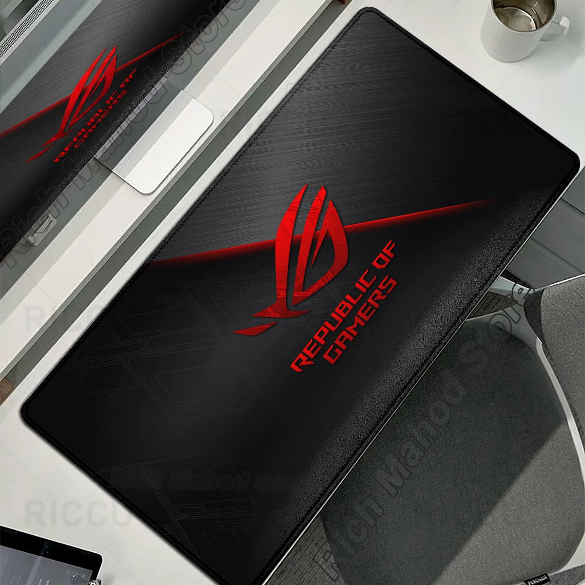 Tappetino per Mouse XXL ASUS ROG Republic Of Gamers Antiscivolo in Gomma per Scrivania da Gioco e Tastiera