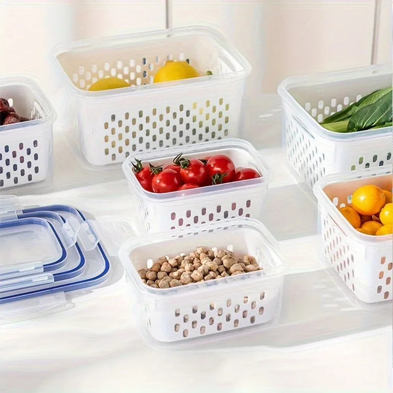 Set Di 4 Contenitori Per Alimenti A Prova Di Perdite Impilabili Per Preparare Pasti Frutta Verdura Carne Cereali