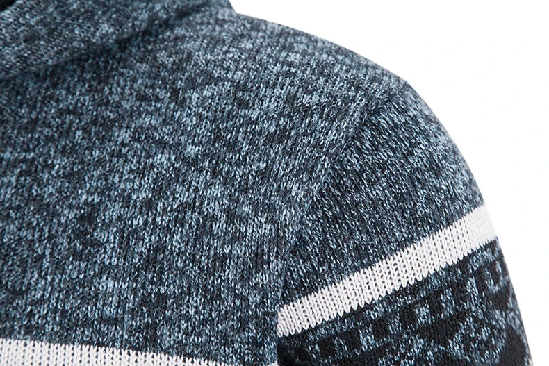 Maglione Invernale Da Uomo In Pile Con Cappuccio Cardigan Caldo Con Cerniera Lavorato A Maglia