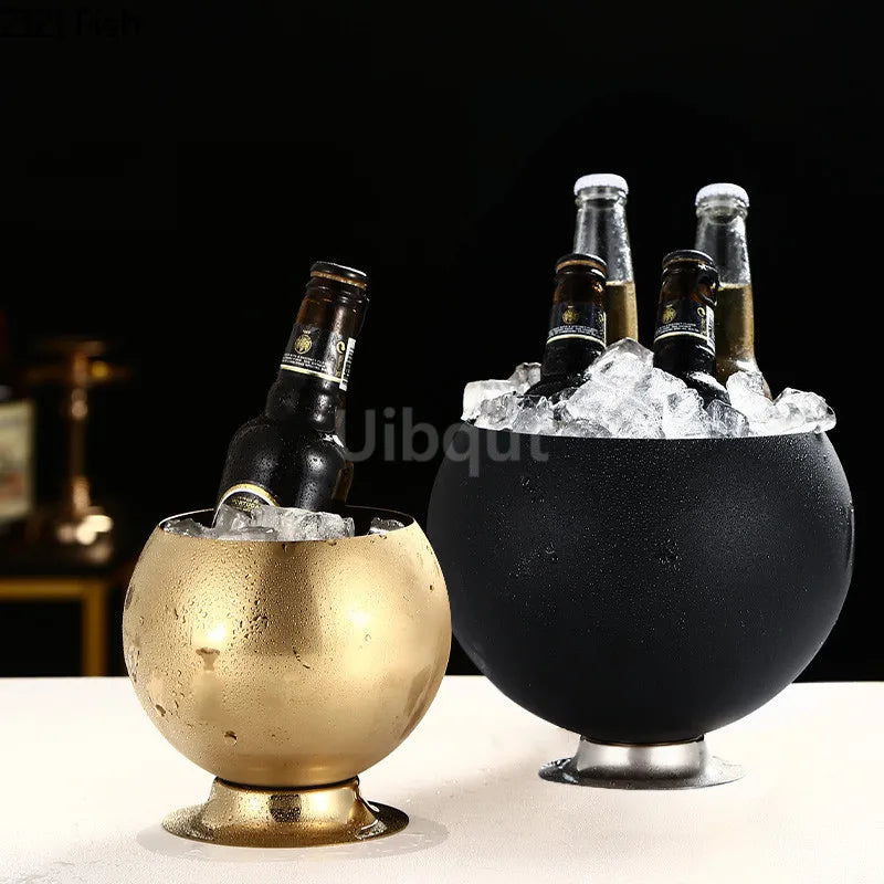 Secchiello Del Ghiaccio Dorato Creativo Per Whisky E Birra Strumenti Da Bar Per Vino Dispositivo Di Raffreddamento