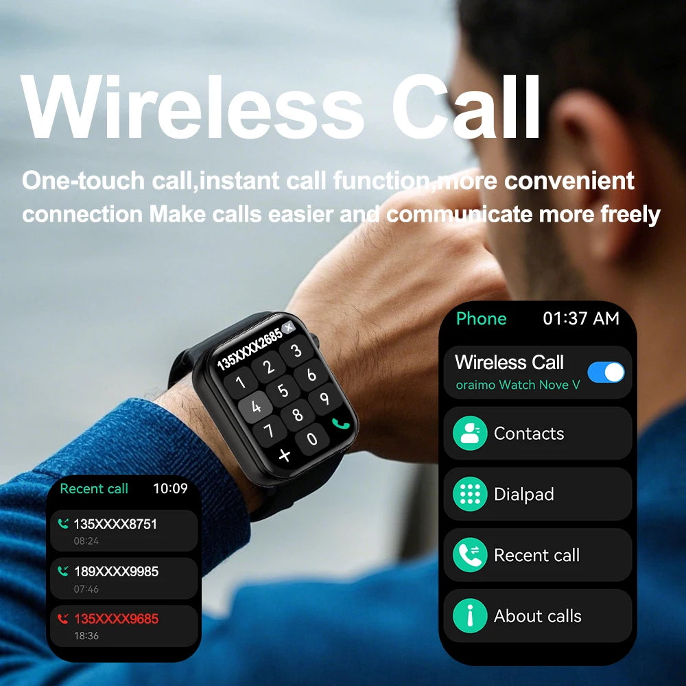 Senbono Smartwatch Con Fotocamera Chiamata Bluetooth Videocitofono Fai Da Te Monitor Battito Cardiaco Sportivo