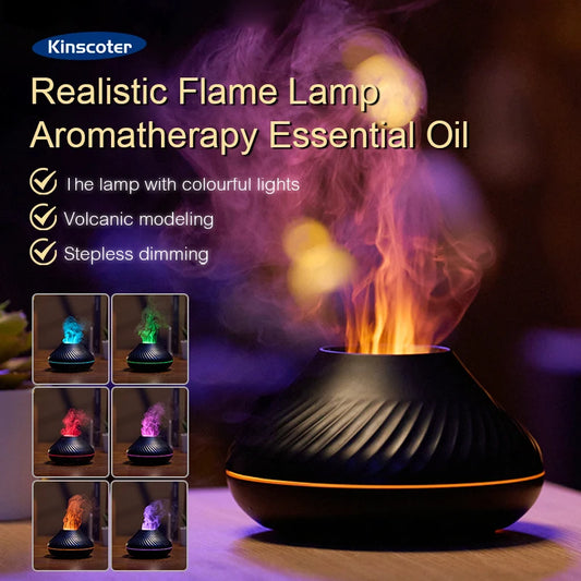 Umidificatore Per Aromaterapia Vulcanica 130ml Diffusore Di Oli Essenziali Portatile USB Con Luce Notturna
