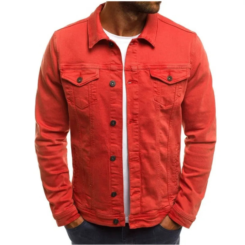Giacche Jeans Uomo Slim Fit Hip Hop Streetwear Cotone Classico Abbigliamento Maschile Casual