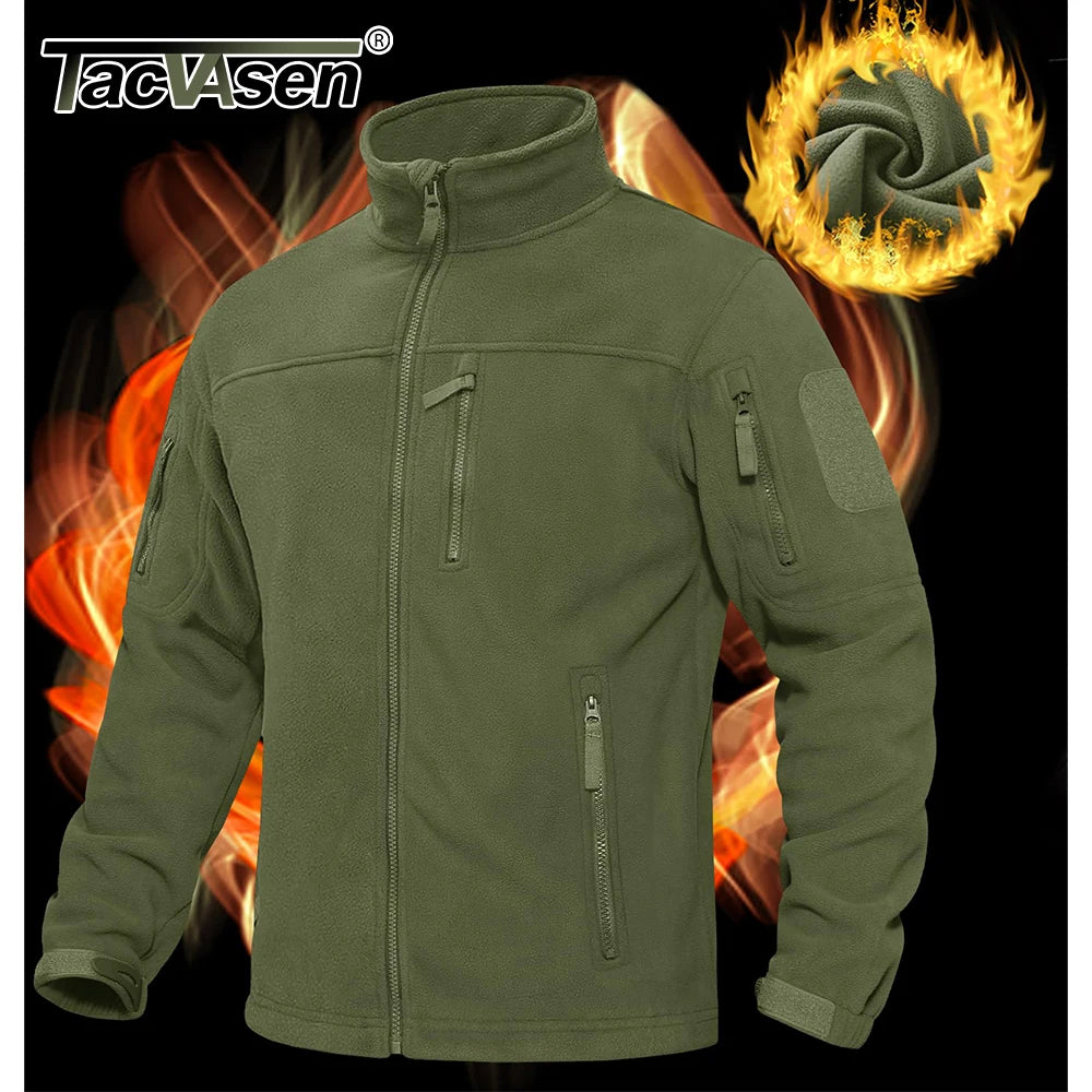 Tacvasen Giacca In Pile Da Uomo Caldo Antivento Con Cerniera Completa Tasche Zip Per Trekking E Lavoro All Esterno