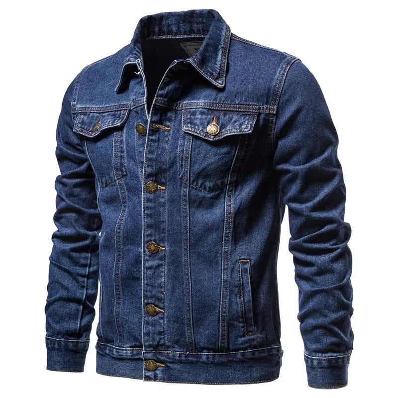 Nuova Giacca Jeans Uomo Casual Da Lavoro Autunno 2026 Vestibilità Ampia Versatile Giovanile Tinta Unita Denim