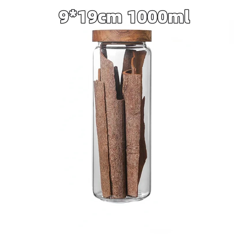 Contenitori In Vetro Per Alimenti Con Coperchi Ermetici In Bambù Senza BPA 450 750 1000 1500 Ml
