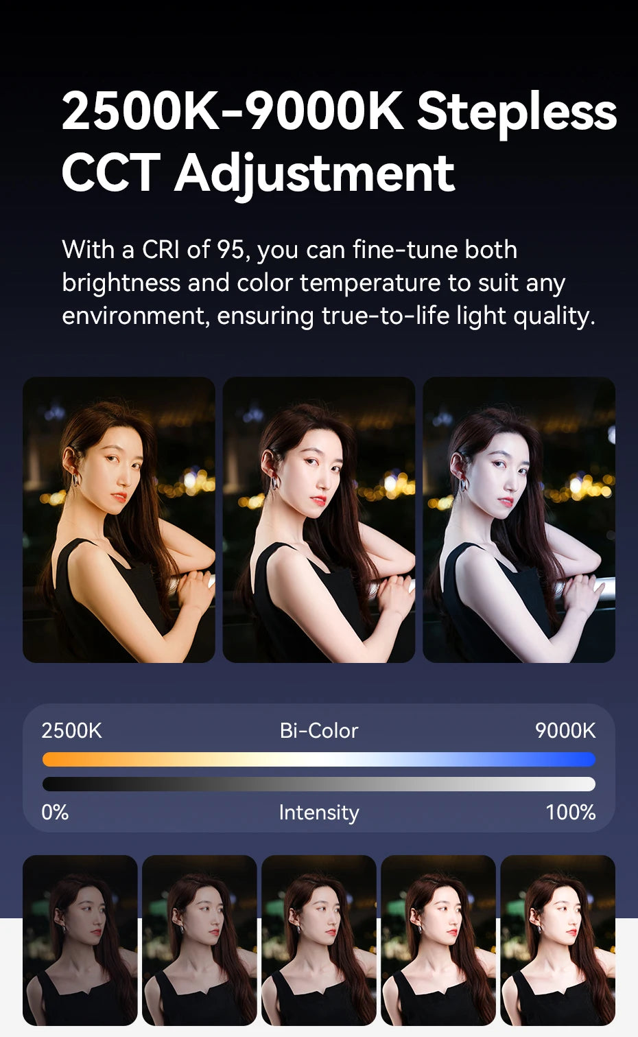 Ulanzi VL119 10W RGB Bacchetta Luminosa Palmare per Fotografia e Video 2500K 9000K Bicolore Vlog Live Streaming