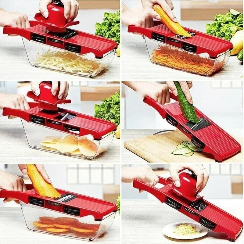 Affettatrice Multifunzione 9 In 1 Per Verdure Frutta Patate Grattugia Con Cestino Trituratore Per Cucina