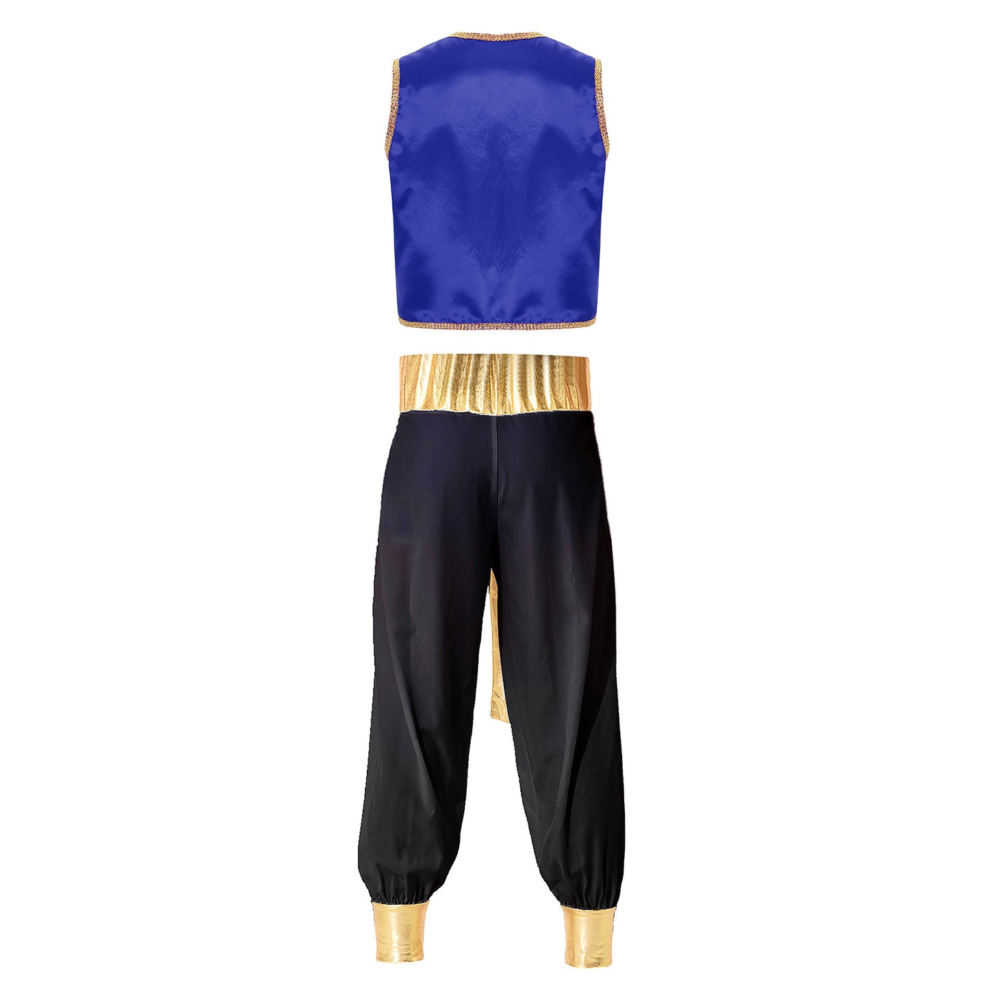 Costume Fantasy Myth Prince Aladin per adulti Gilet senza maniche e pantaloni Abito da palcoscenico per feste a tema Halloween Cosplay