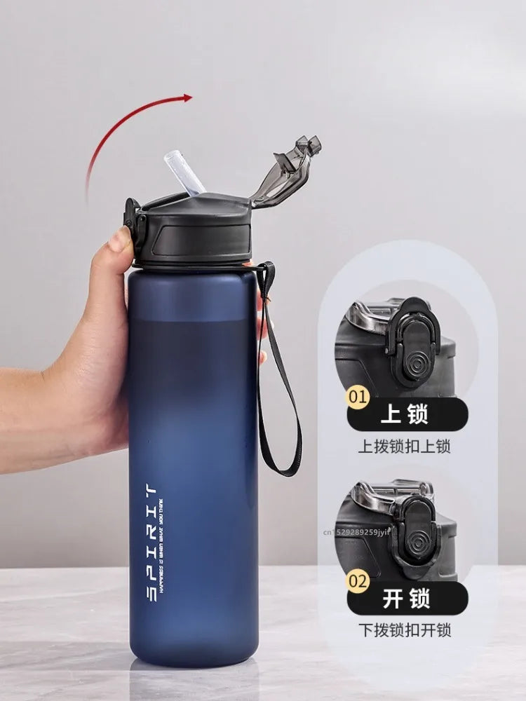 Bottiglia Dacqua 750 Ml Con Indicatore Del Tempo E Cannuccia Integrata Impermeabile Motivazionale Per Palestra Viaggi
