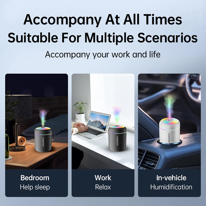 Mini Umidificatore USB 180ML Diffusore Aromaterapia Olio Essenziale Luci Purificatore Aroma Per Auto Casa Camera Da Letto
