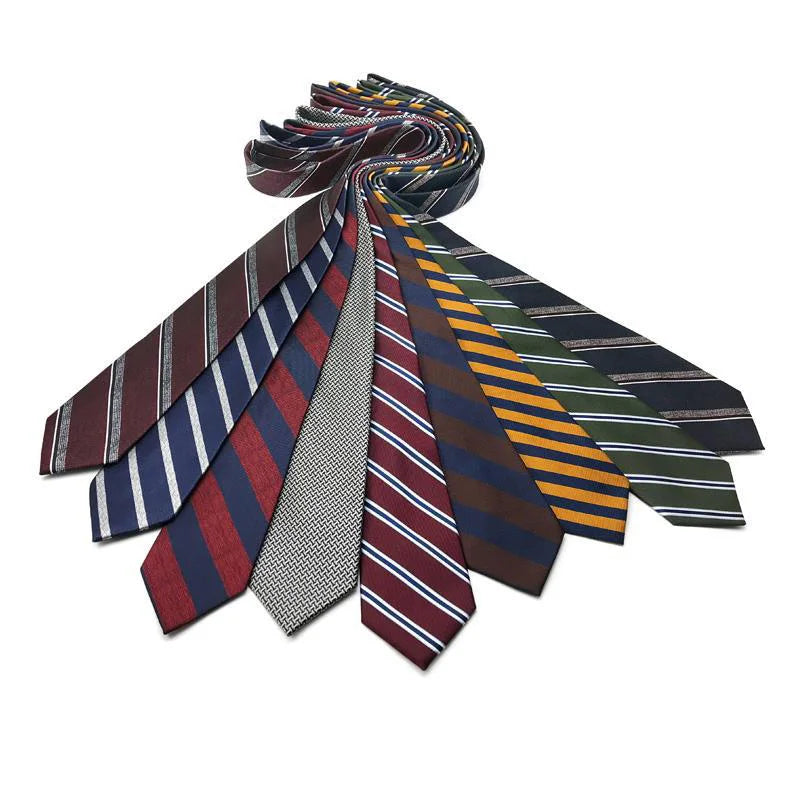 Cravatta Da Uomo 8 Cm In Poliestere Jacquard A Righe Classica Per Matrimonio E Affari Ascot YISHLINE