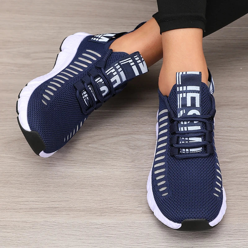 Scarpe sportive da donna Mesh Leggero Suola morbida Cinturino da jogging Traspirante Moda Sport Walking Scarpe basse da tennis casual per uomo