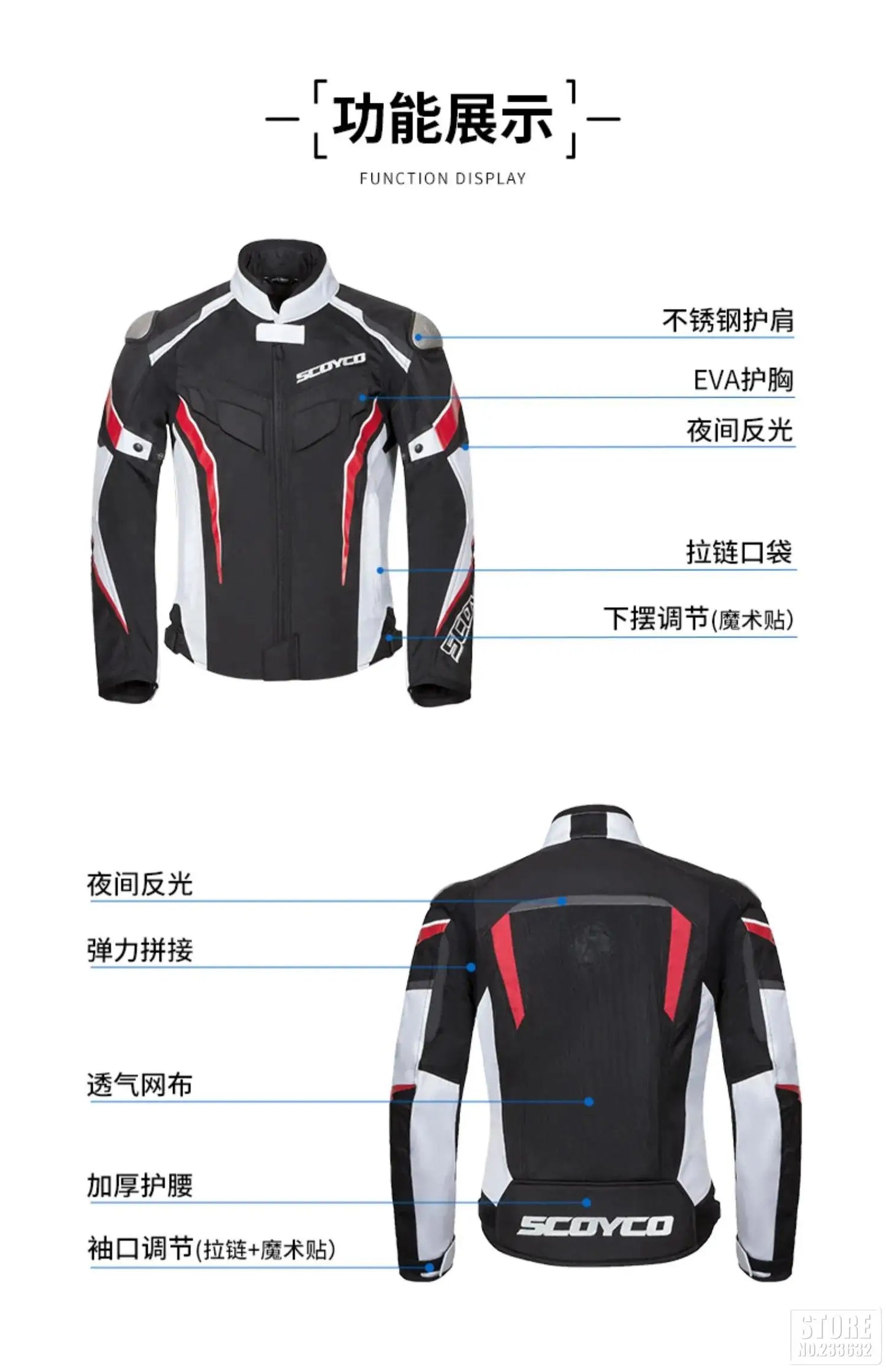 SCOYCO Moto Giacca Impermeabile Anticaduta Traspirante In Rete Con Protezioni Motocross Pantaloni Tuta Uomo