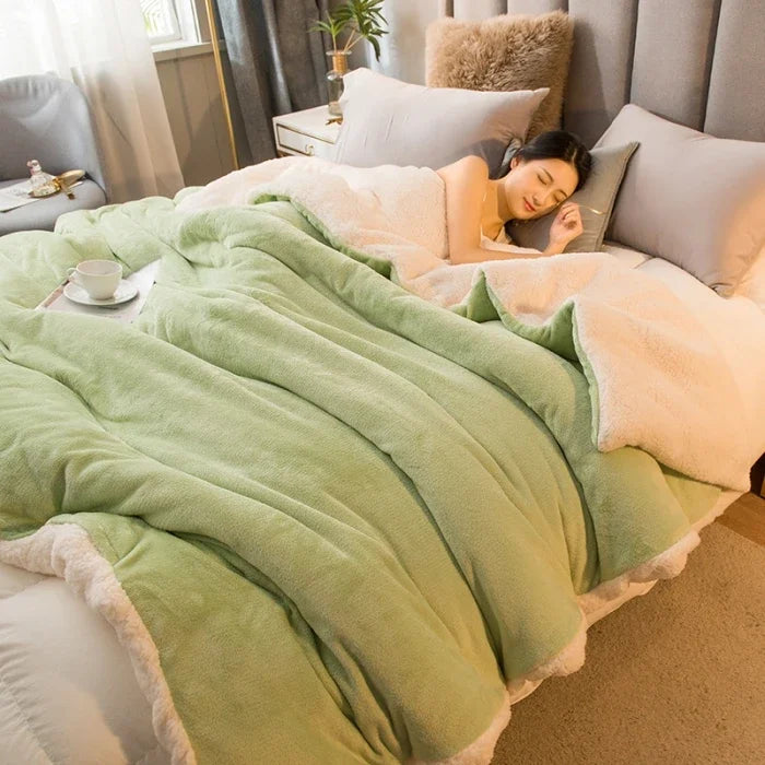 Coperta Riscaldata In Lana Portatile Doppia Faccia Antipilling Queen Letto Invernale Per Campeggio