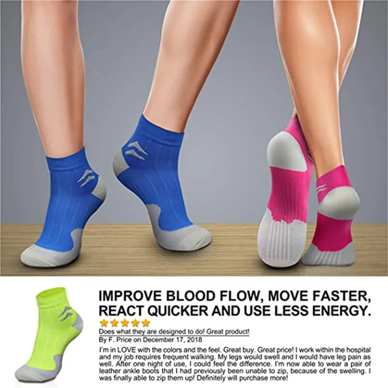 Calzini Sportivi Uomo Caviglia Alta Compressione Con Protezione Per Corsa Cotone Nylon Stile 41
