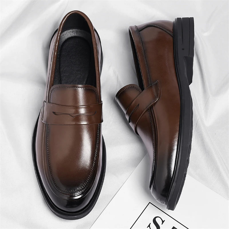 Mocassini Formali In Pelle Da Uomo Stile Italiano Slip On Eleganti Scarpe Da Lavoro E Da Ufficio Confortevoli E Leggere