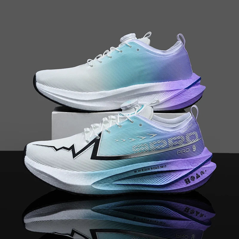 Scarpe Da Corsa Fluorescenti Carbon Marathon Uomo Traspiranti Leggere Scarpe Da Ginnastica Comode Da Donna