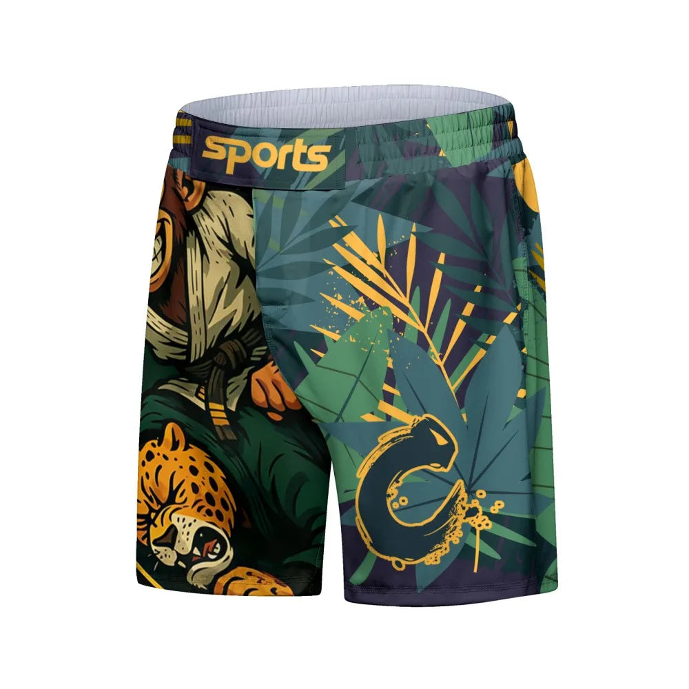 Nuovo Set MMA Da Quattro Pezzi T Shirt Rash Guard Ad Asciugatura Rapida E Pantaloncini Da Combattimento Uomo No Gi BJJ