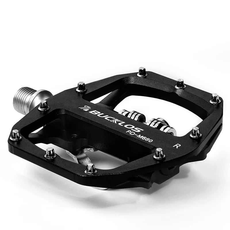 Bucklos Pedali MTB Piatto Piattaforma in Lega di Alluminio con Sistema SPD Integrato Compatibile Mountain Bike