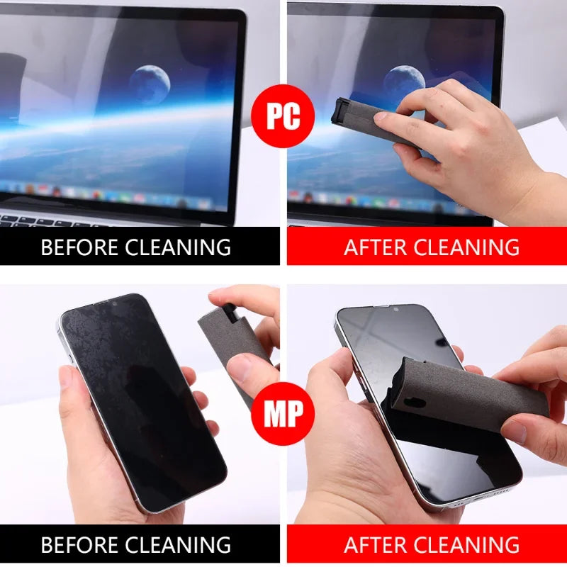 Detergente Per Schermo Con Bottiglia Spray 2 In 1 E Set Di Panni In Microfibra Per Computer E Smartphone Pulizia Auto