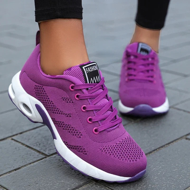 Scarpe da Ginnastica con Plateau da Donna Traspiranti in Mesh Per Corsa Tennis Estive Robuste 2024