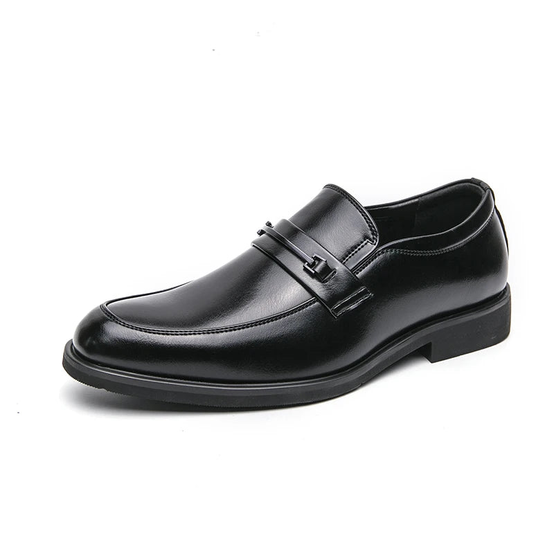 Scarpe Formali In Pelle Da Uomo Mocassini Slip On Classico Punta Tonda Traspirante Antiscivolo Per Ufficio Matrimonio