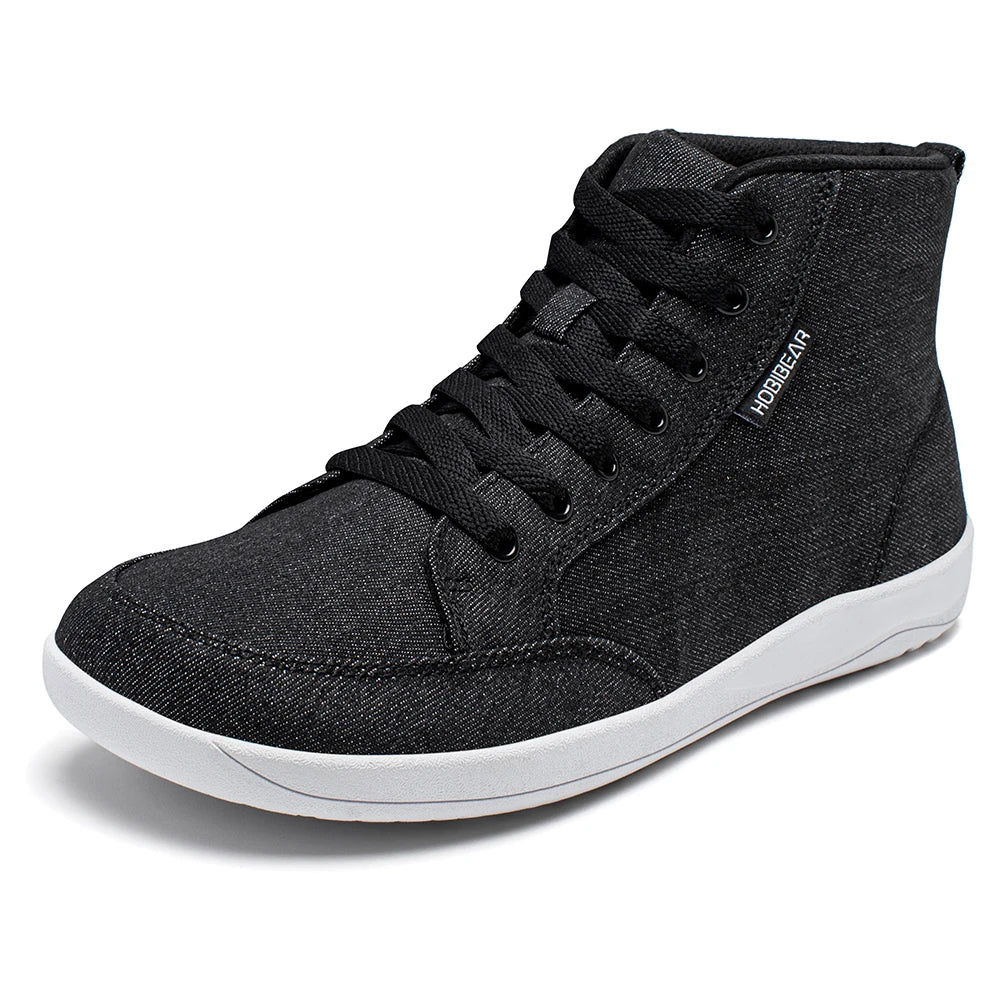 Hobibear Scarpe Da Ginnastica Unisex Mid Top A Piedi Nudi Con Punta Larga In Tela Zero Drop Con Lacci Per Esterni