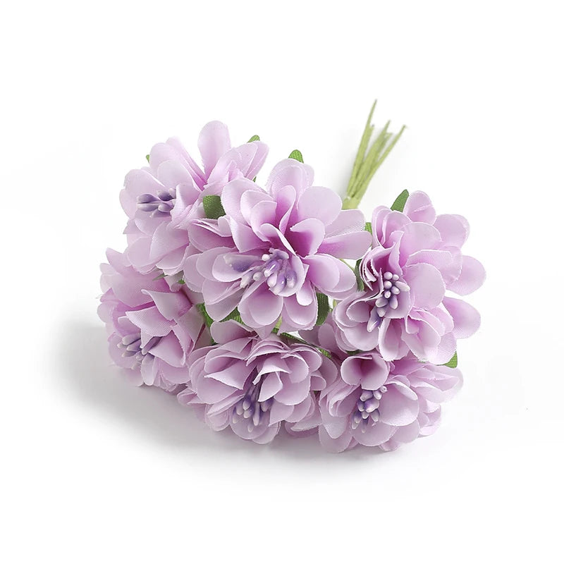 Set Da 6 Fiori Artificiali In Seta Bouquet Da 11 Cm Decorazioni Per Casa E Matrimoni Ghirlanda Fai Da Te