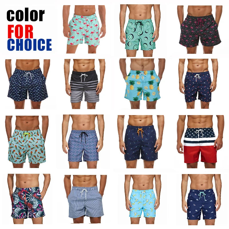 Pantaloncini Uomo Ad Asciugatura Rapida A Righe Verticali Traspiranti Con Fodera In Rete Taglie Forti Spiaggia Surf