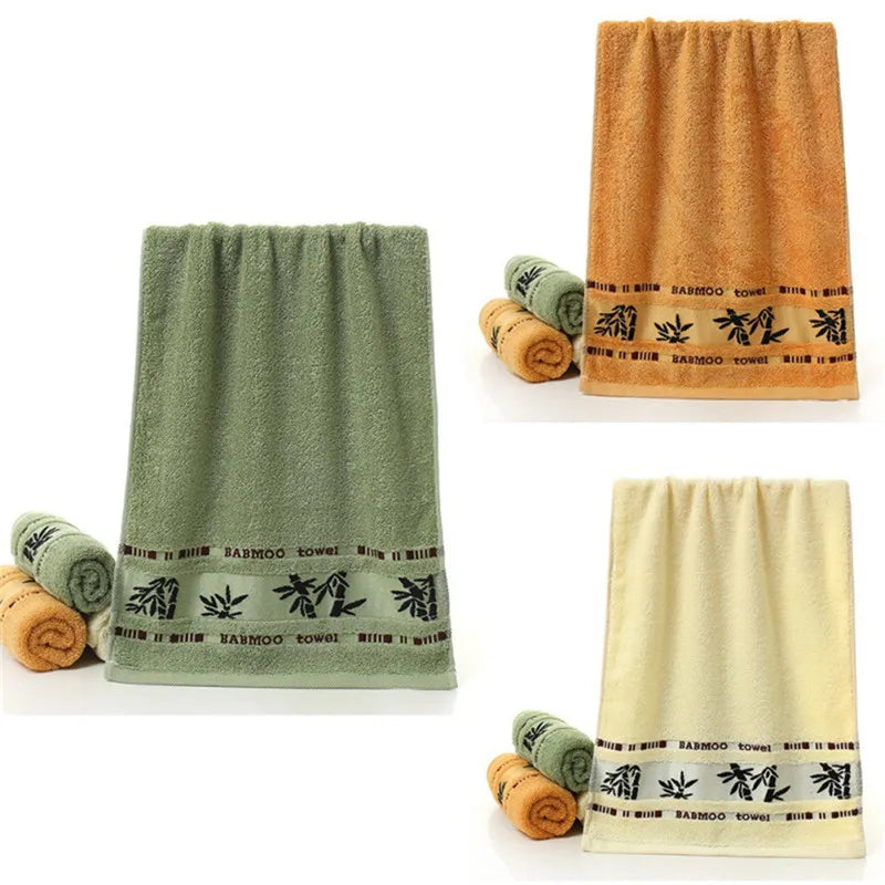 Set Asciugamani Da Bagno In Bambù Ricamati 2 Pezzi Morbidi Alta Qualità Per Viso E Corpo 34x34 34x74 70x140 Cm Regalo