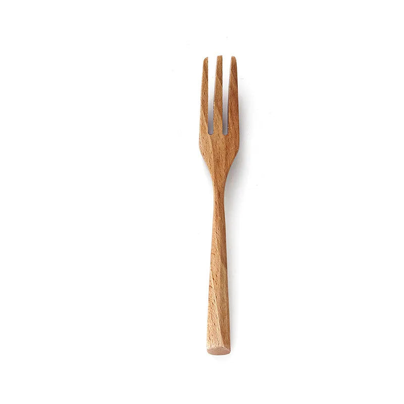 Set Utensili In Legno Da Cucina E Pranzo Con Cucchiaio Forchetta Coltello Da Bistecca Portatile All Aperto Multiuso