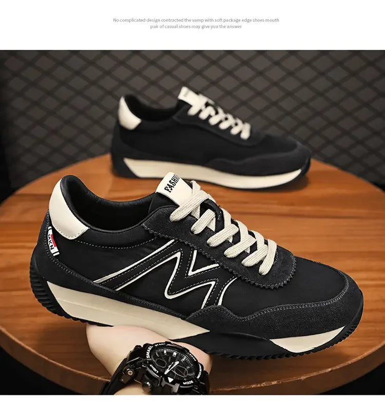 Sneakers Casual Uomo Designer Retro Scarpe Da Corsa In Microfibra Tessuto Pelle Traspirante Con Plateau Interno